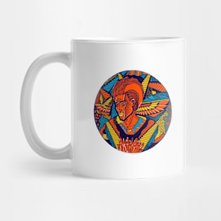 Orange Blue Wise Afro King Mug